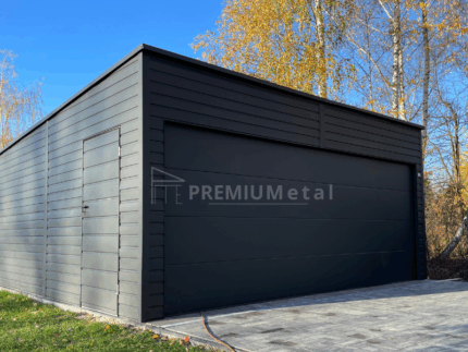 Garaż blaszany 5,5m x 6m z bramą segmentową ID 1